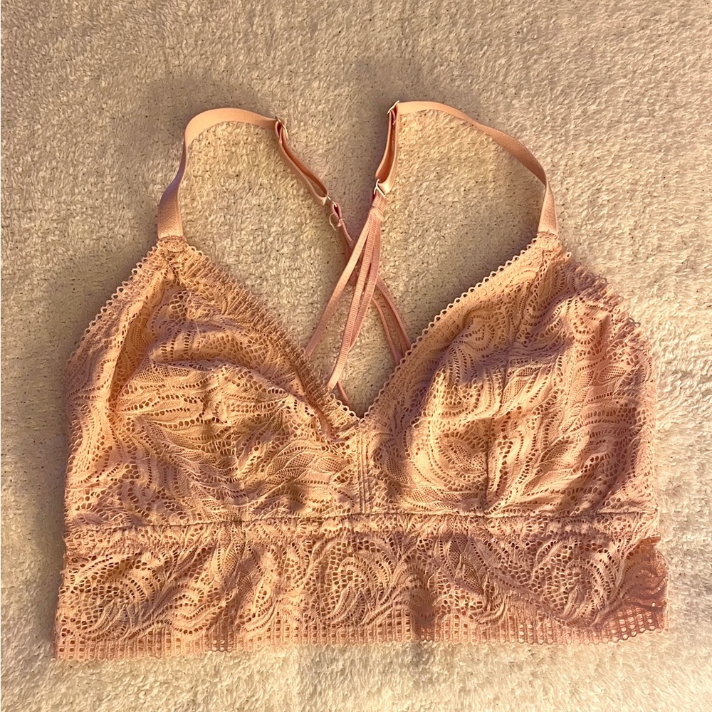 Auden Baby‑Pink Lace Bralette – Size XL
